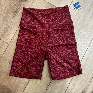 Balance Collection Womens Burgundy Athletic Biker Shorts NEW Comfy